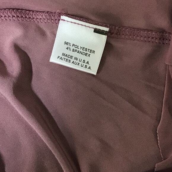 MISA LOS ANGELES SZ S Mauve Teget Twist Knot Long sleeve V-Neck Dress NWT 0B14 - Picture 7 of 8